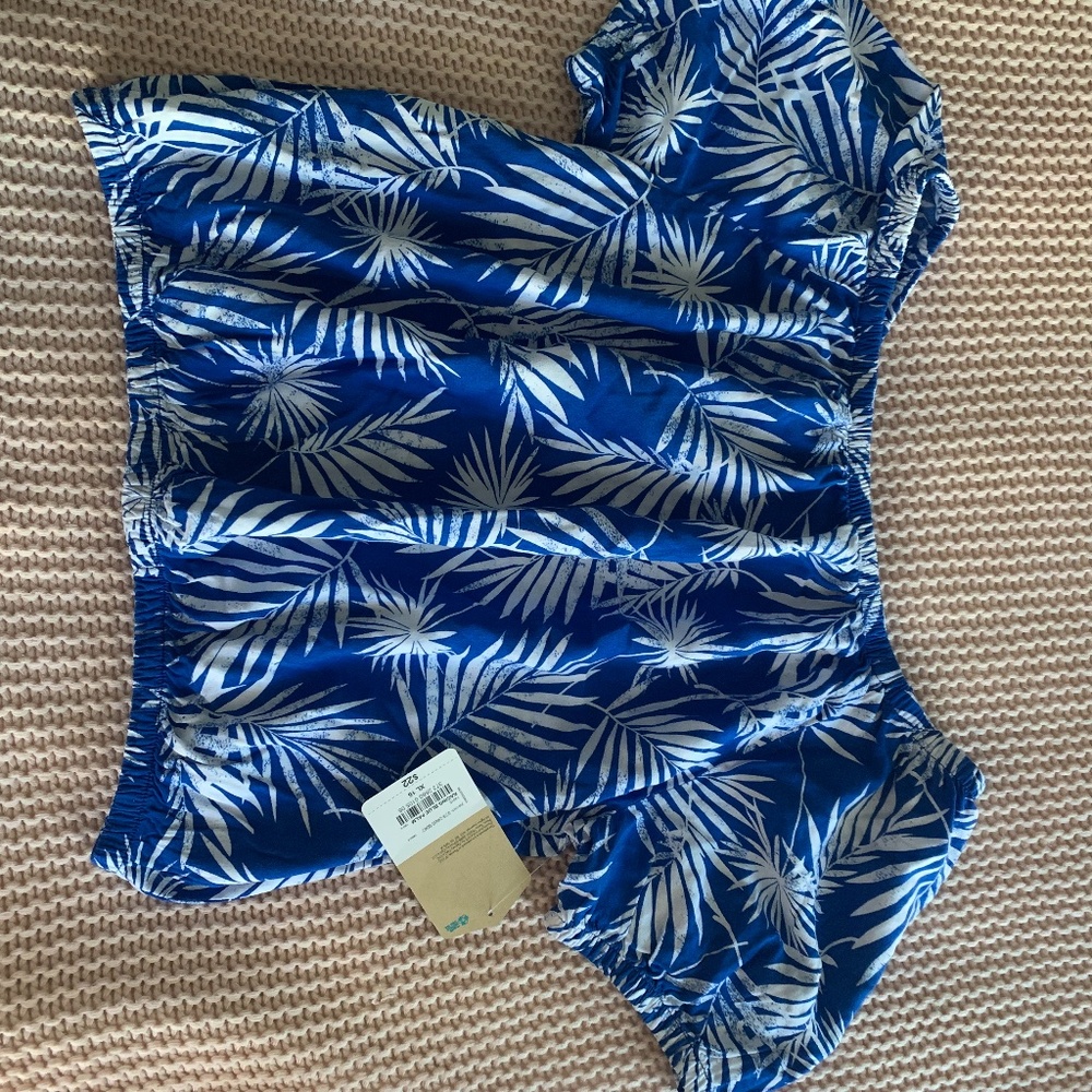 NWT Summer Hawaiian cropped blouse top size youth xl/16